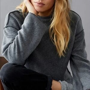 NEW Anthropologie T.la Carla Cozy Mock-Neck Fleece Pullover, Size Large